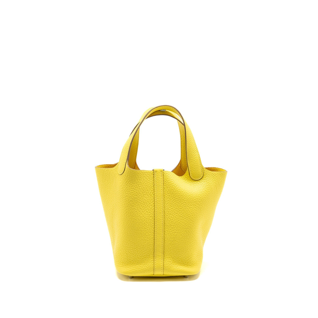 HERMES PICOTIN 18 LOCK BAG CLEMENCE LIME SHW