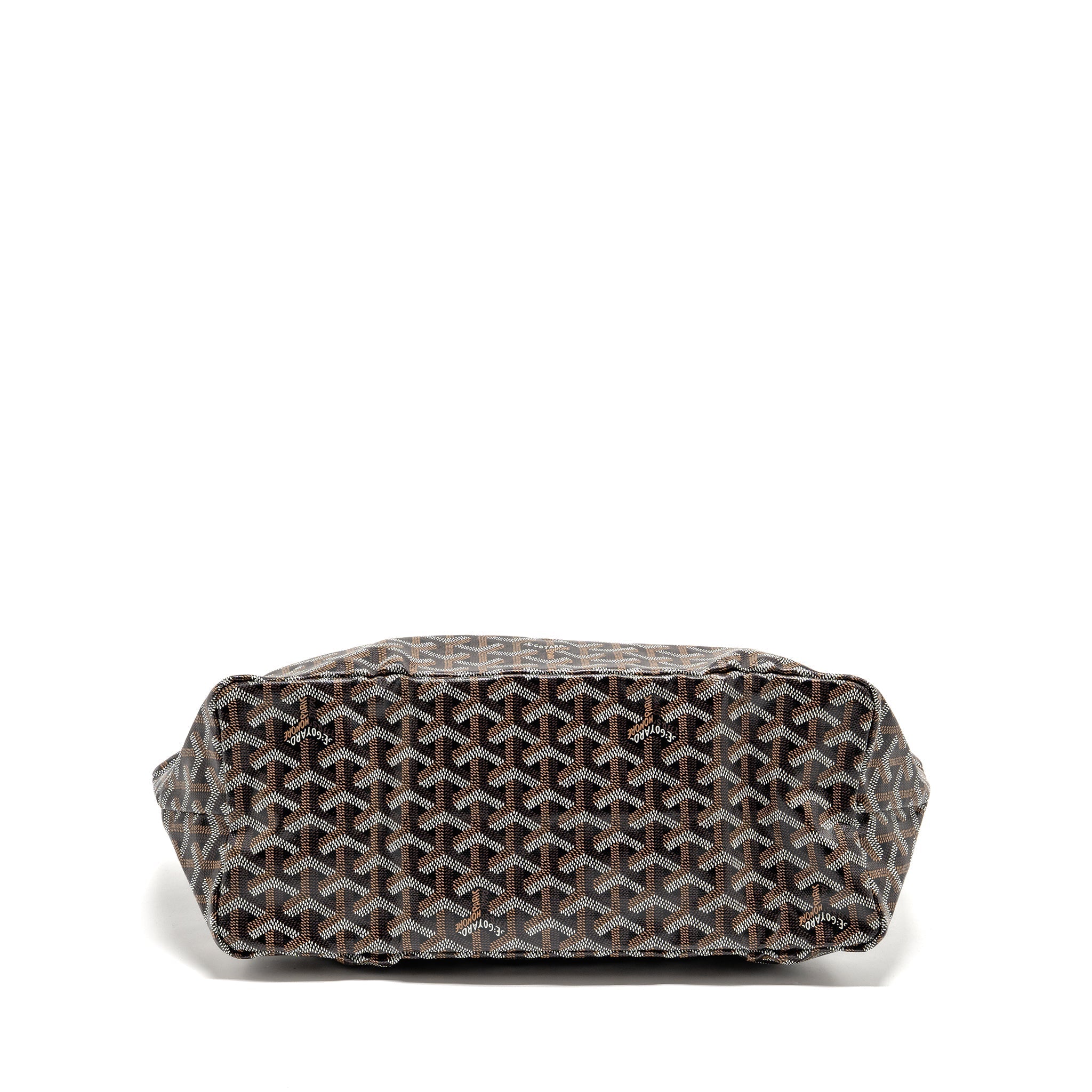 GOYARD SAINT LOUIS PM TOTE BAG GOYARDINE CANVAS/CALFSKIN BLACK SHW