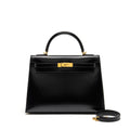 HERMES VINTAGE KELLY 32 BOX BLACK GHW