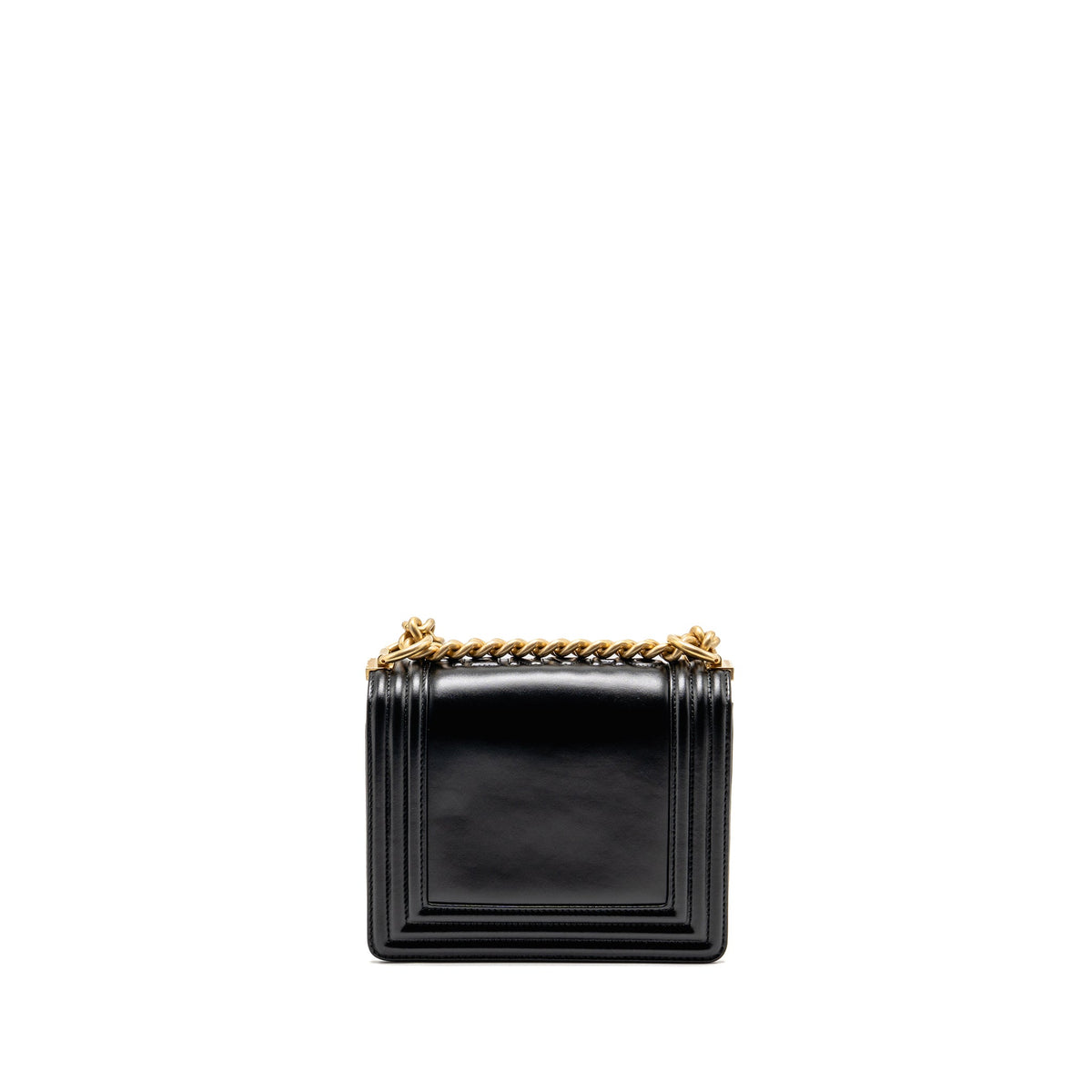 Chanel square boy bag calfskin black GHW (microchip)