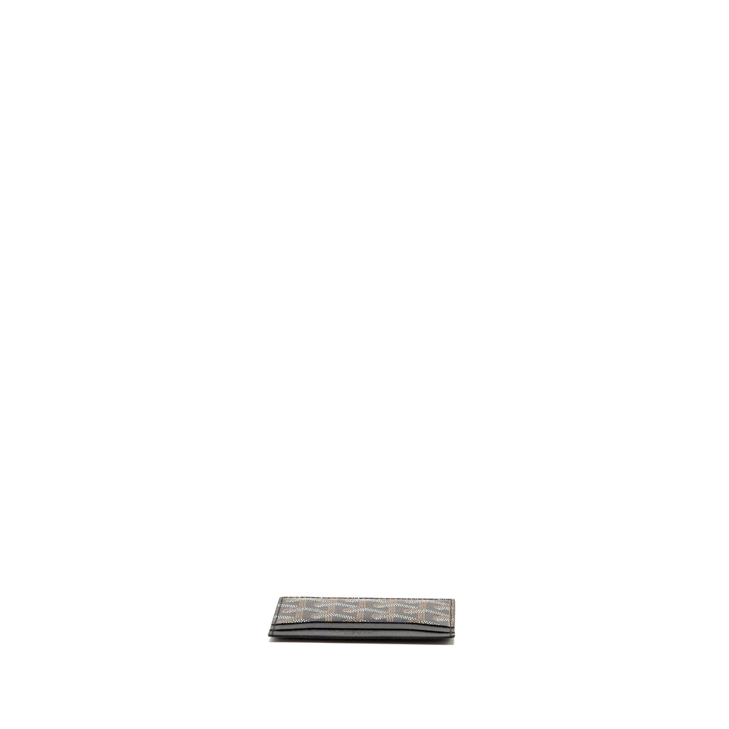 GOYARD SMALL CARD CASE GOYARDINE CANVAS/ CALFSKIN BLACK