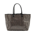 GOYARD SAINT LOUIS PM TOTE BAG GOYARDINE CANVAS/CALFSKIN BLACK SHW