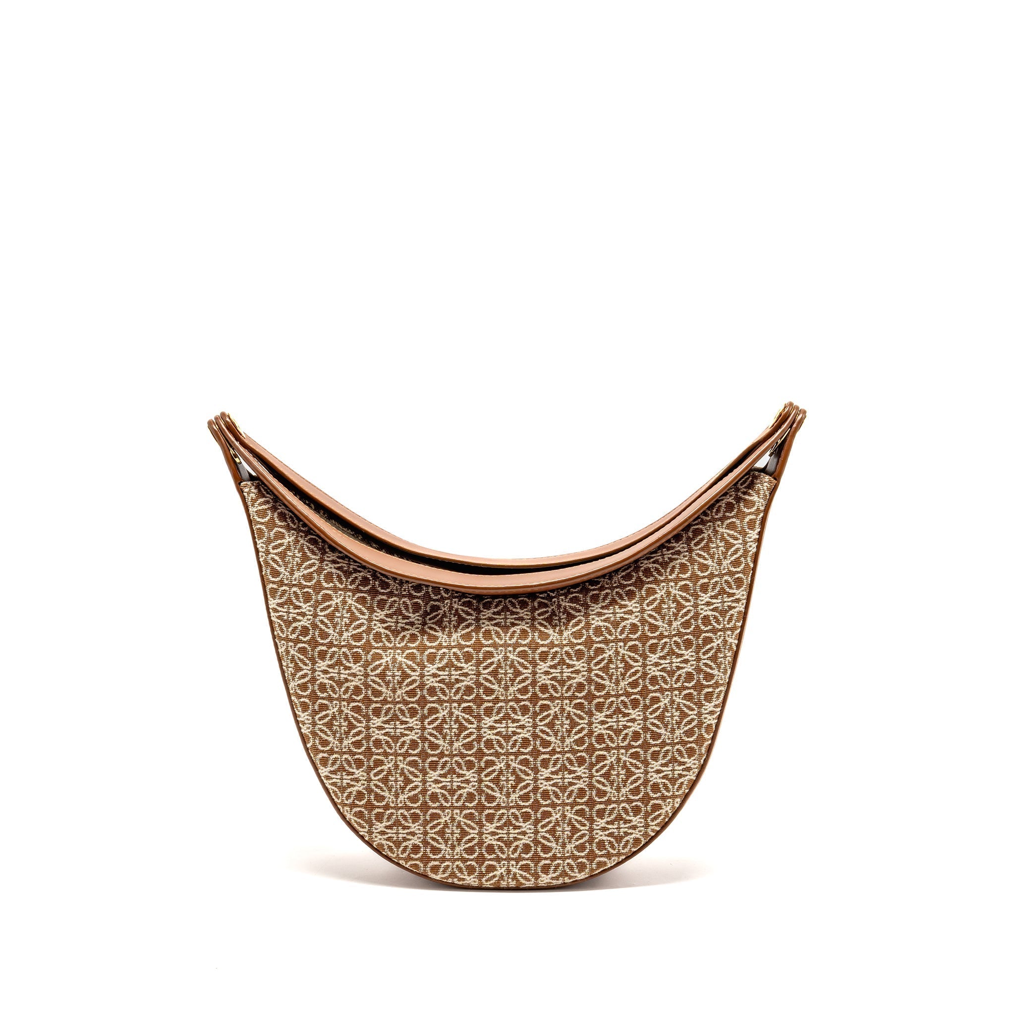 LOEWE MEDIUM LUNA BAG ANAGRAM JACQUARD CANVAS/CALFSKIN TAN/PECAN GHW