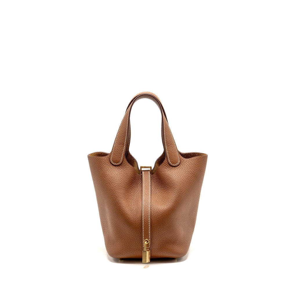 HERMES PICOTIN 18 LOCK BAG CLEMENCE GOLD GHW