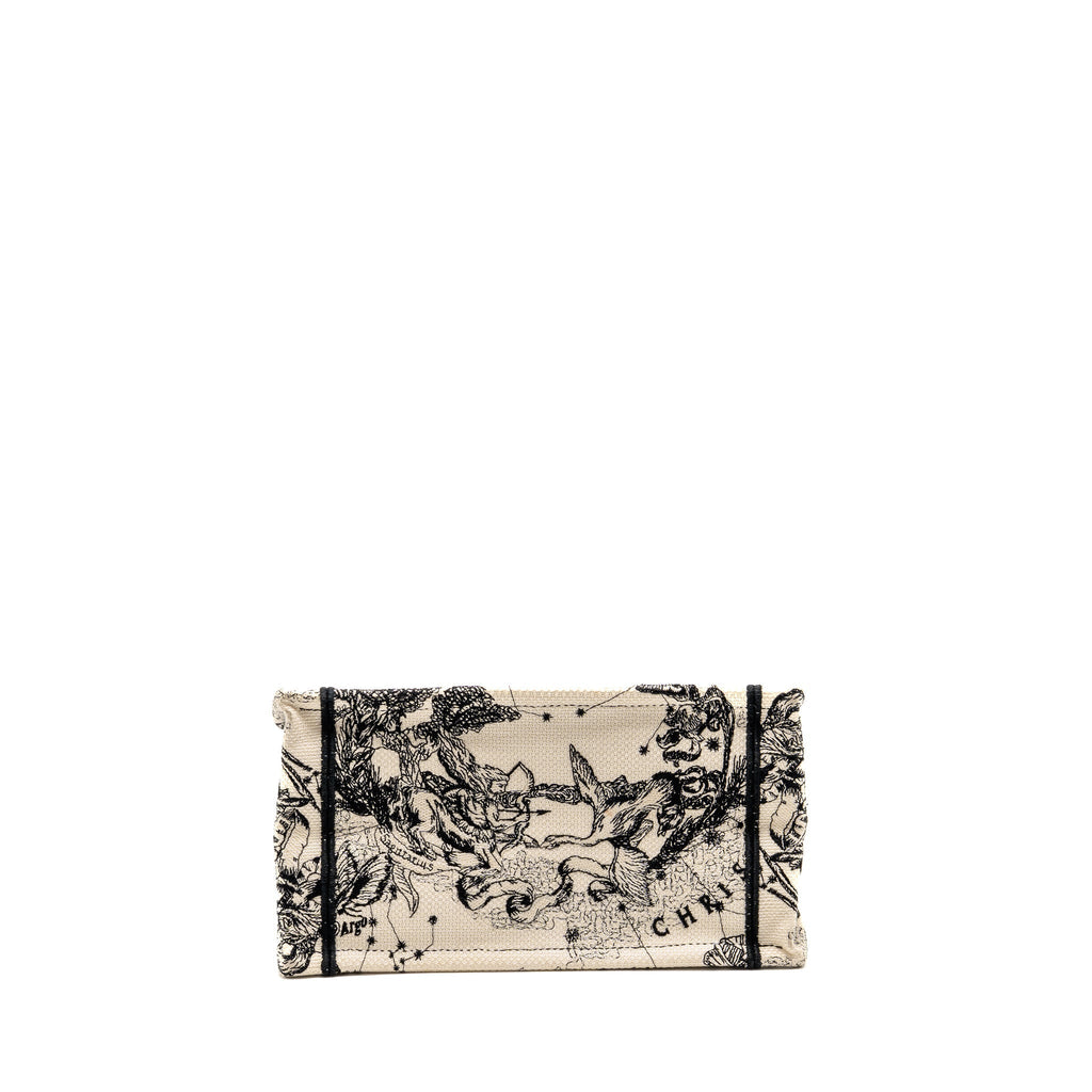 DIOR SMALL DIOR BOOK TOTE DIOR ZODIAC EMBROIDERY CANVAS LATTE/BLACK