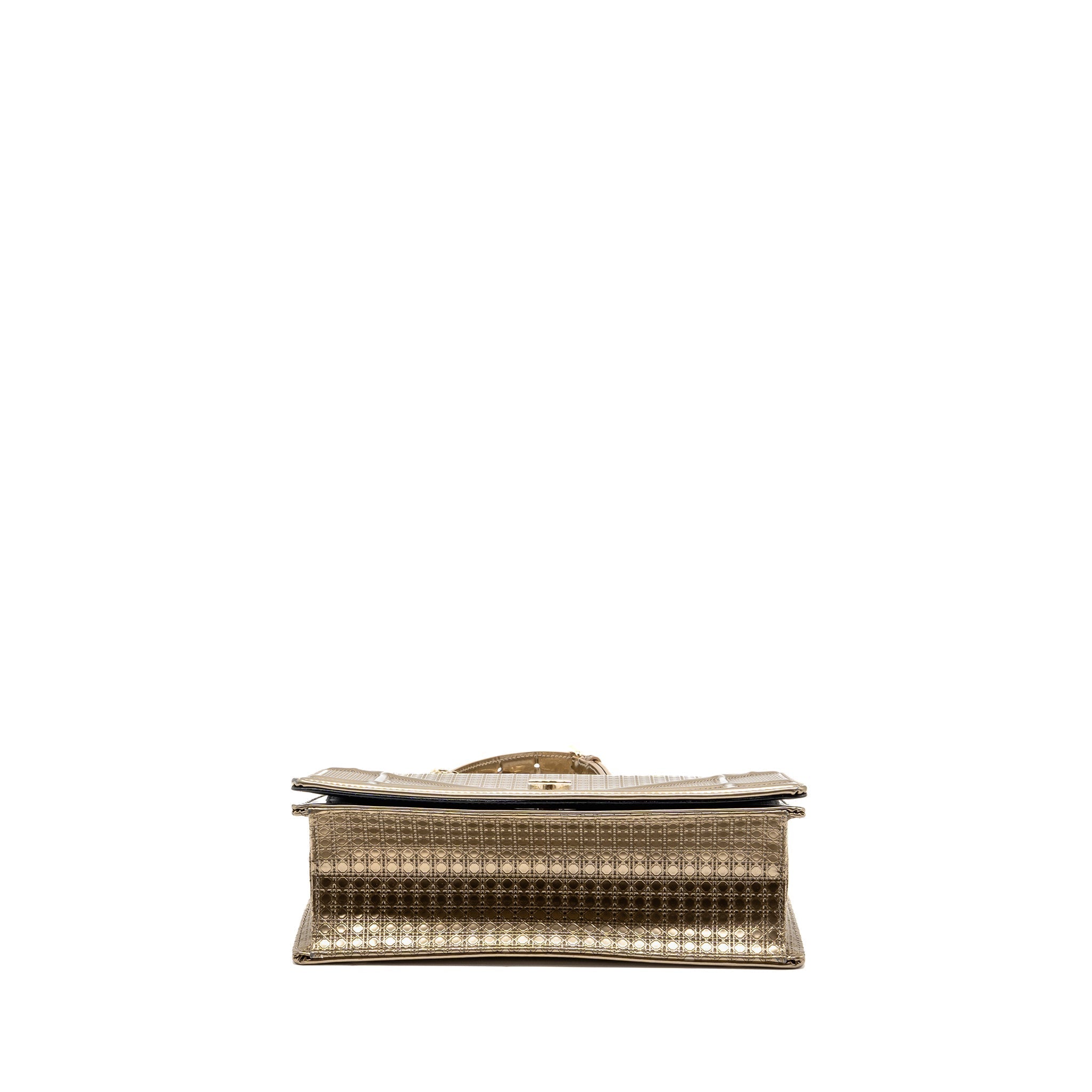 DIOR MEDIUM DIORAMA METALLIC CALFSKIN LIGHT GOLD WITH LGHW