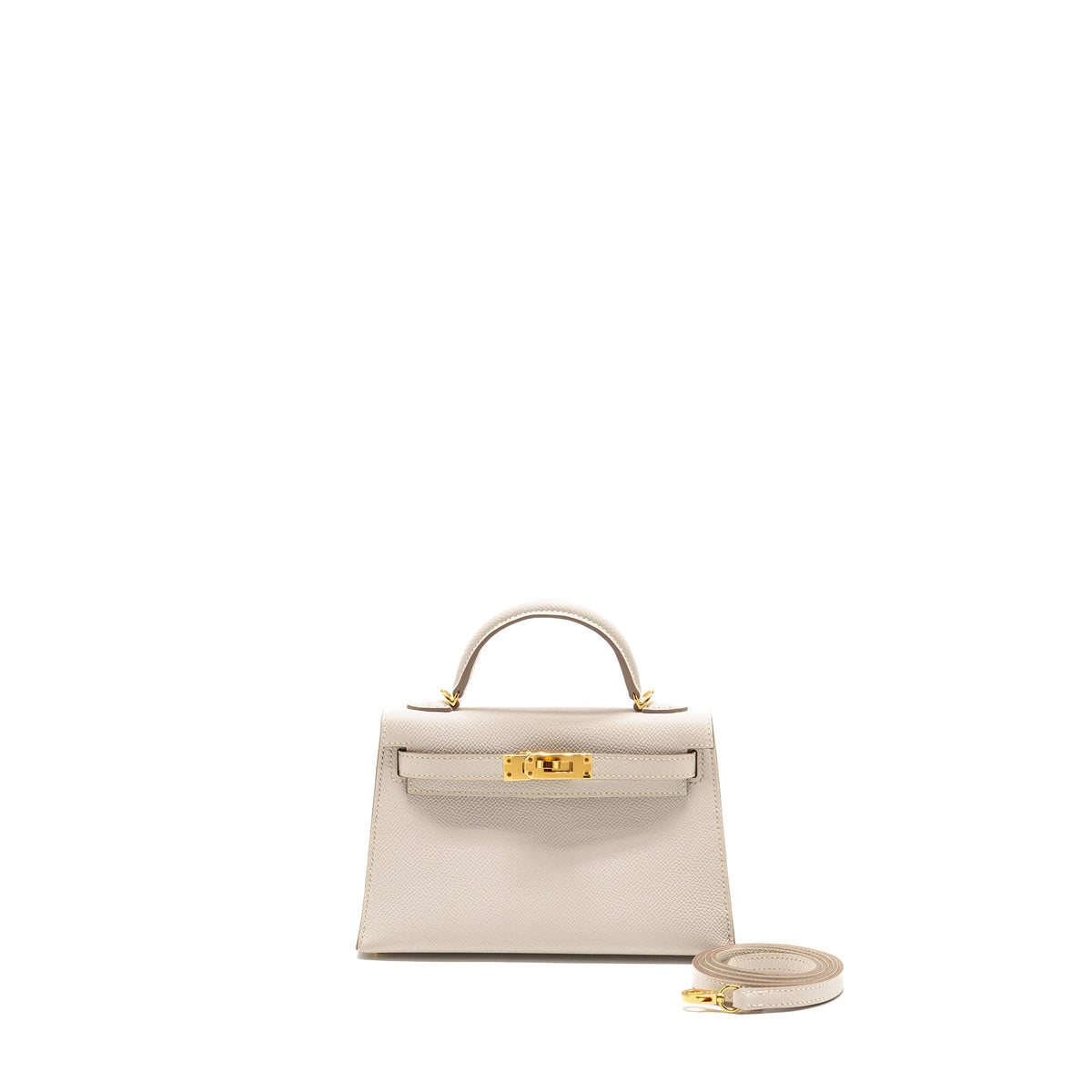 HERMES MINI KELLY II EPSOM GRIS PALE GHW