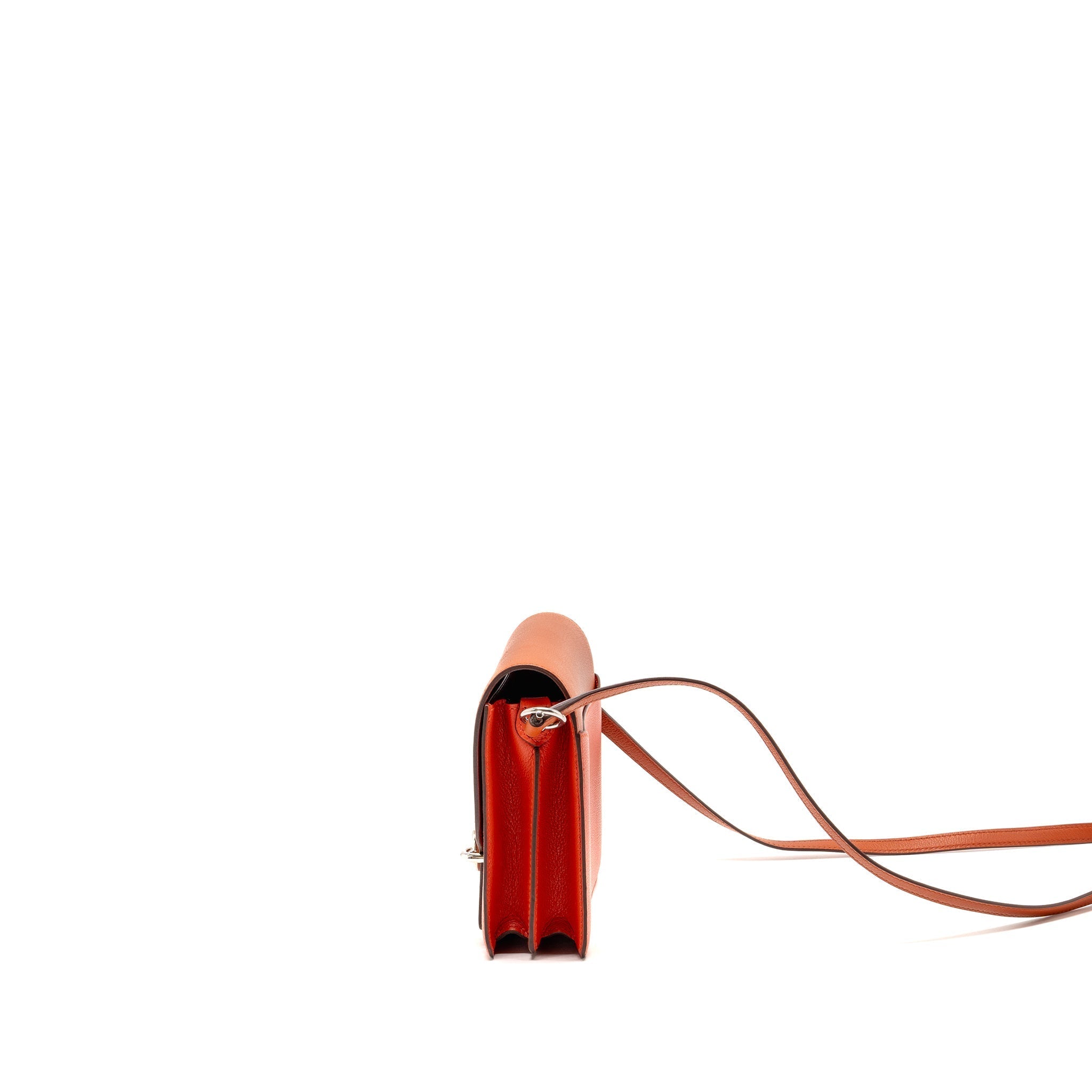 HERMES MINI ROULIS EVERCOLOR BICOLOR CAPUCINE / TERRE BATTUE SHW