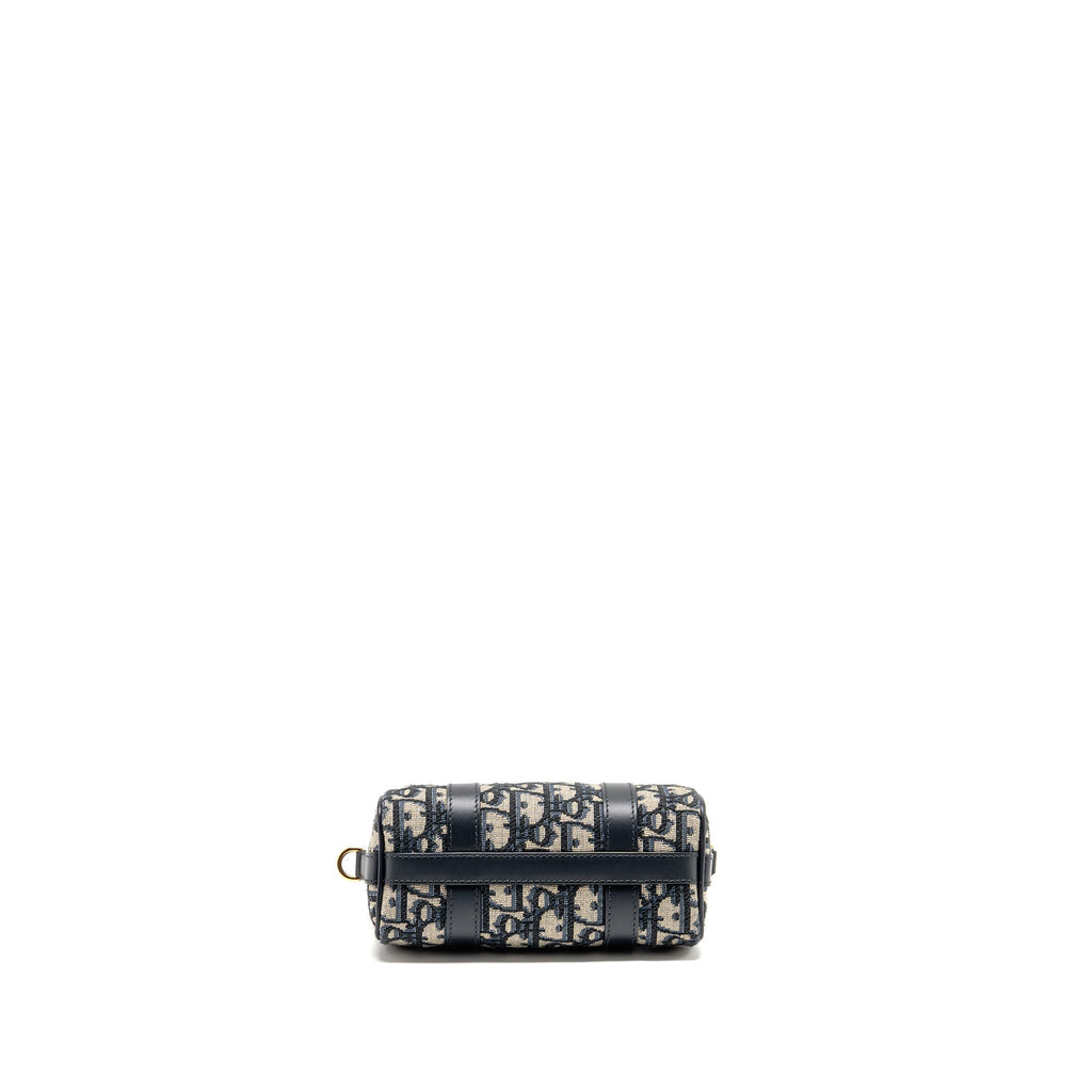 DIOR GROOVE 17 BAG NANO BLUE OBLIQUE CANVAS GHW