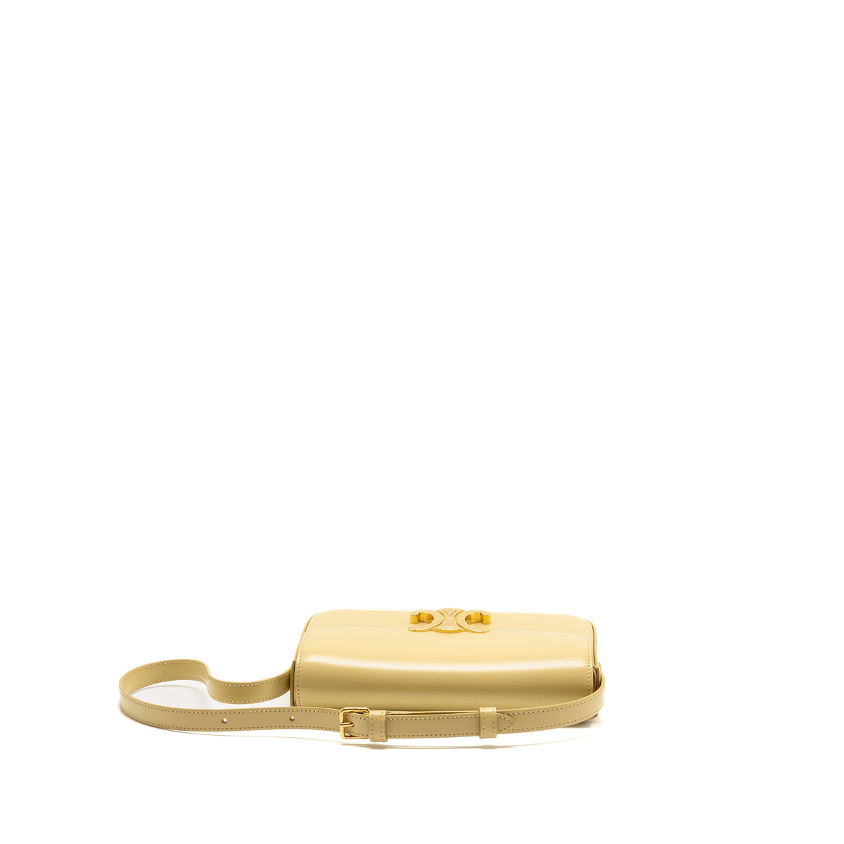 Celine Claude Triomphe Bag Shiny Calfskin Light Yellow GHW