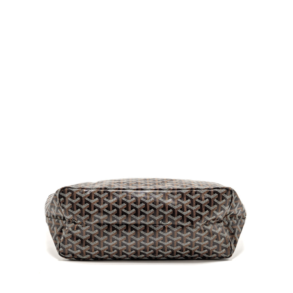 GOYARD SAINT LOUIS PM TOTE GOYARDINE CANVAS/CALFSKIN BLACK SHW