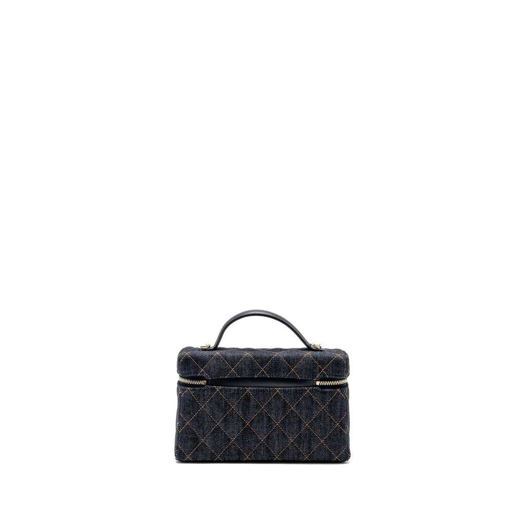 CHANEL 26P TOP HANDLE VANITY DENIM DARK BLUE LGHW (MICROCHIP)