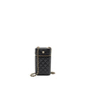 CHANEL CLASSIC VANITY PHONE HOLDER WITH CHAIN CAVIAR BLACK LGHW