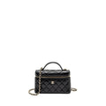 CHANEL 25B CC TOP HANDLE VANITY WITH CHAIN LAMBSKIN BLACK LGHW (MICROCHIP)