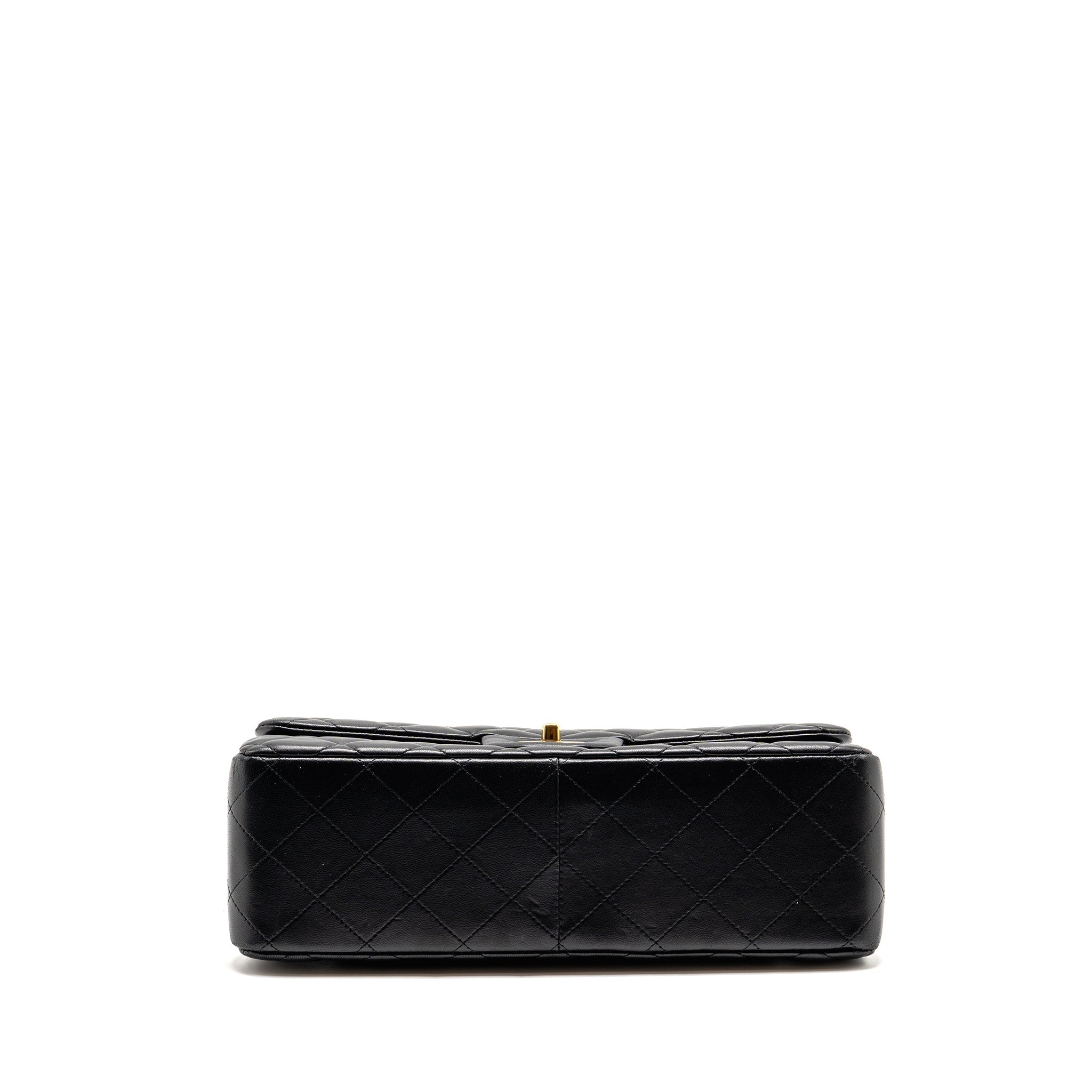 CHANEL JUMBO CLASSIC DOUBLE FLAP BAG LAMBSKIN BLACK GHW