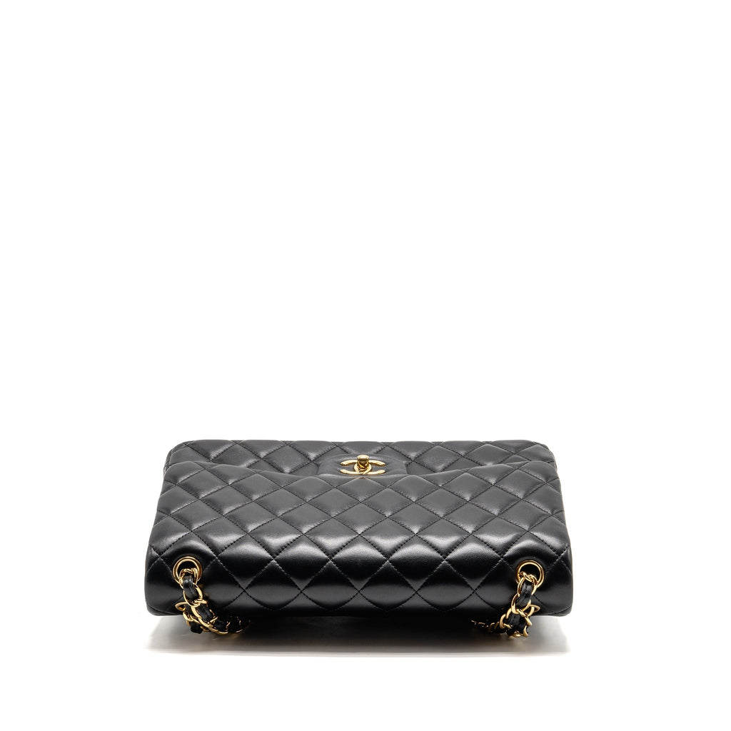 CHANEL JUMBO CLASSIC DOUBLE FLAP BAG LAMBSKIN BLACK GHW
