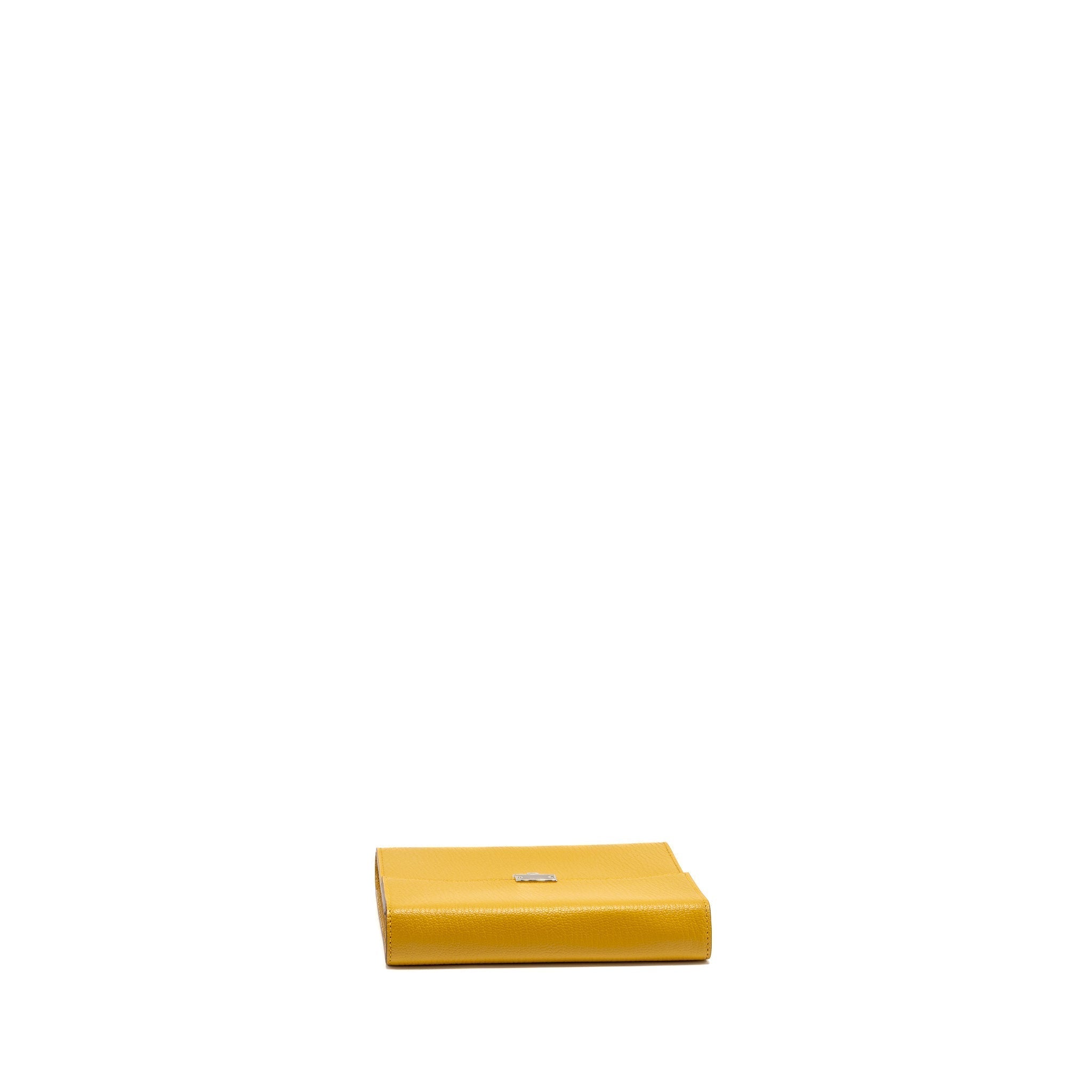 HERMES CLIC 16 WALLET CHEVRE MYSORE JAUNE AMBER SHW
