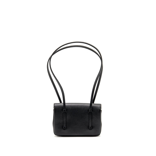 CHANEL 26P PREPPY COCO CLUTCH SHOULDER BAG CAVIAR BLACK GHW (MICROCHIP)