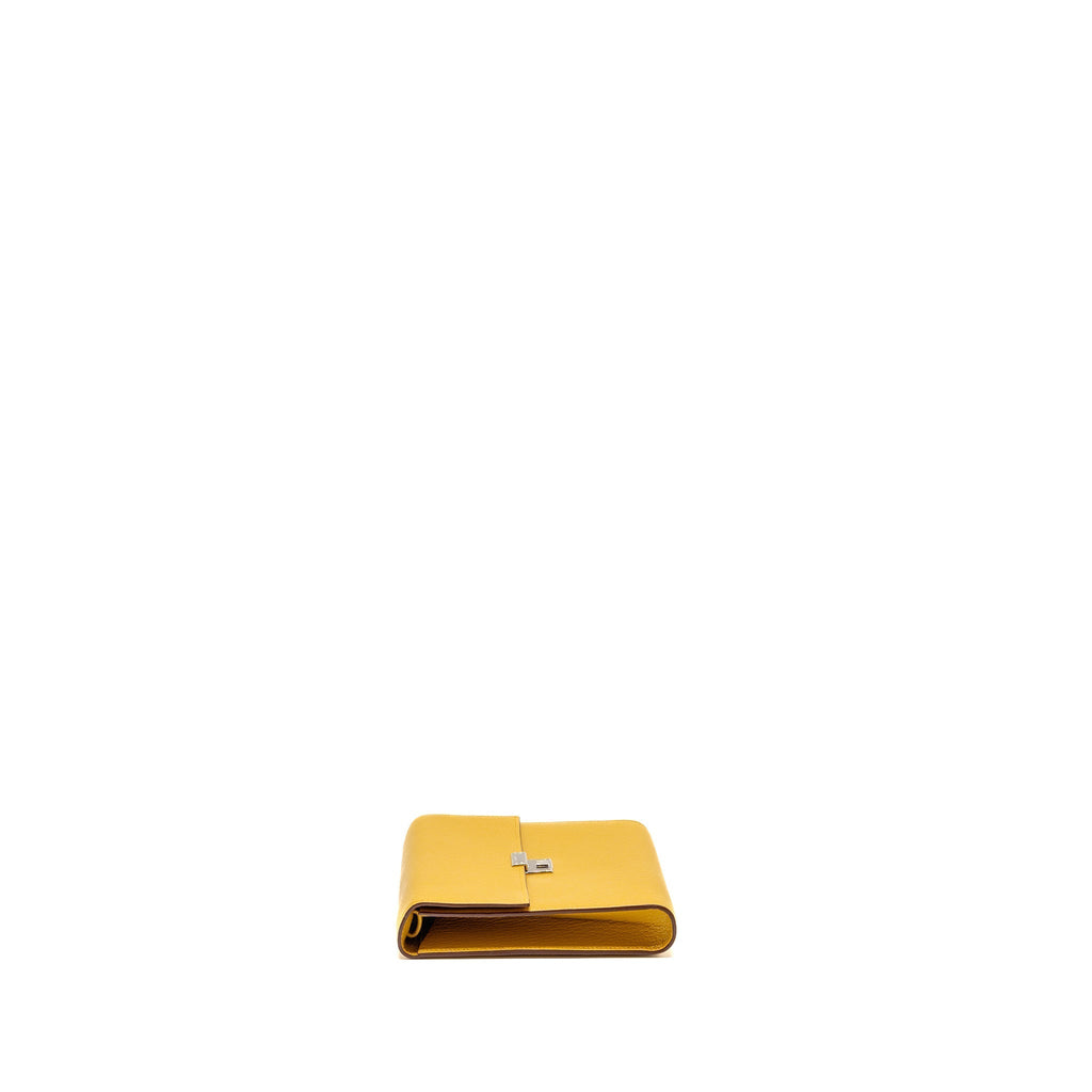 HERMES CLIC 16 WALLET CHEVRE MYSORE JAUNE AMBER SHW