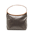 GOYARD BOHEME PM HOBO BAG GOYARDINE CANVAS/CALFSKIN BLACK/NATUREL SHW