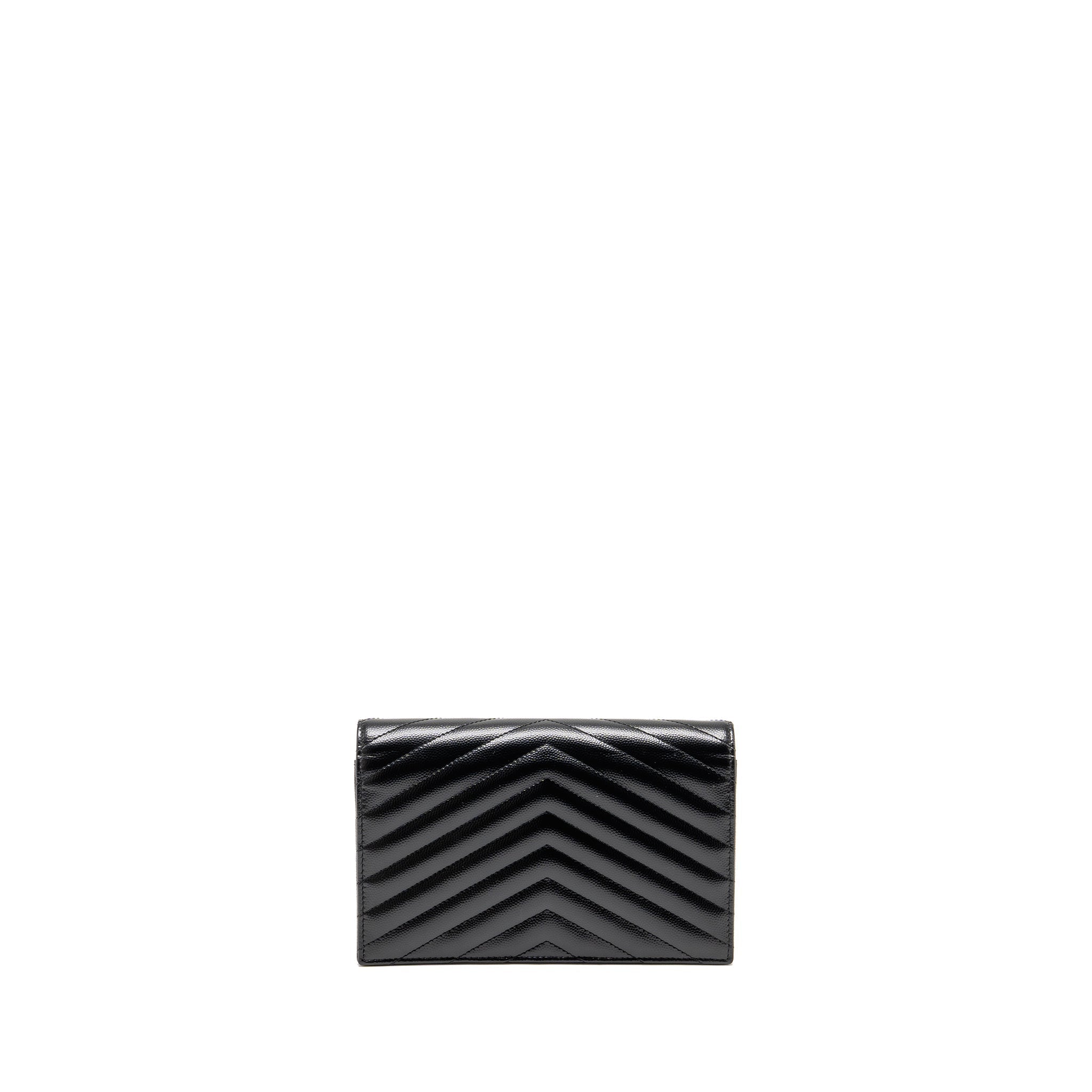 SAINT LAURENT/ YSL ENVELOPE CHAIN WALLET CALFSKIN BLACK SHW