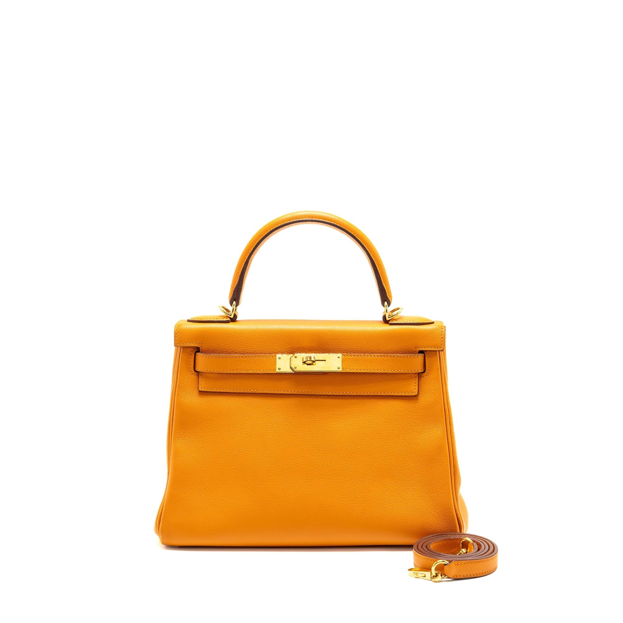 HERMES KELLY 28 EVECOLOR APRICOT GHW