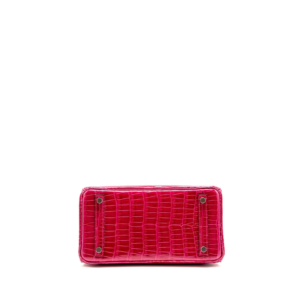 HERMES BIRKIN 25 SHINY CROCODILE POROUS ROSE MEXICO SHW