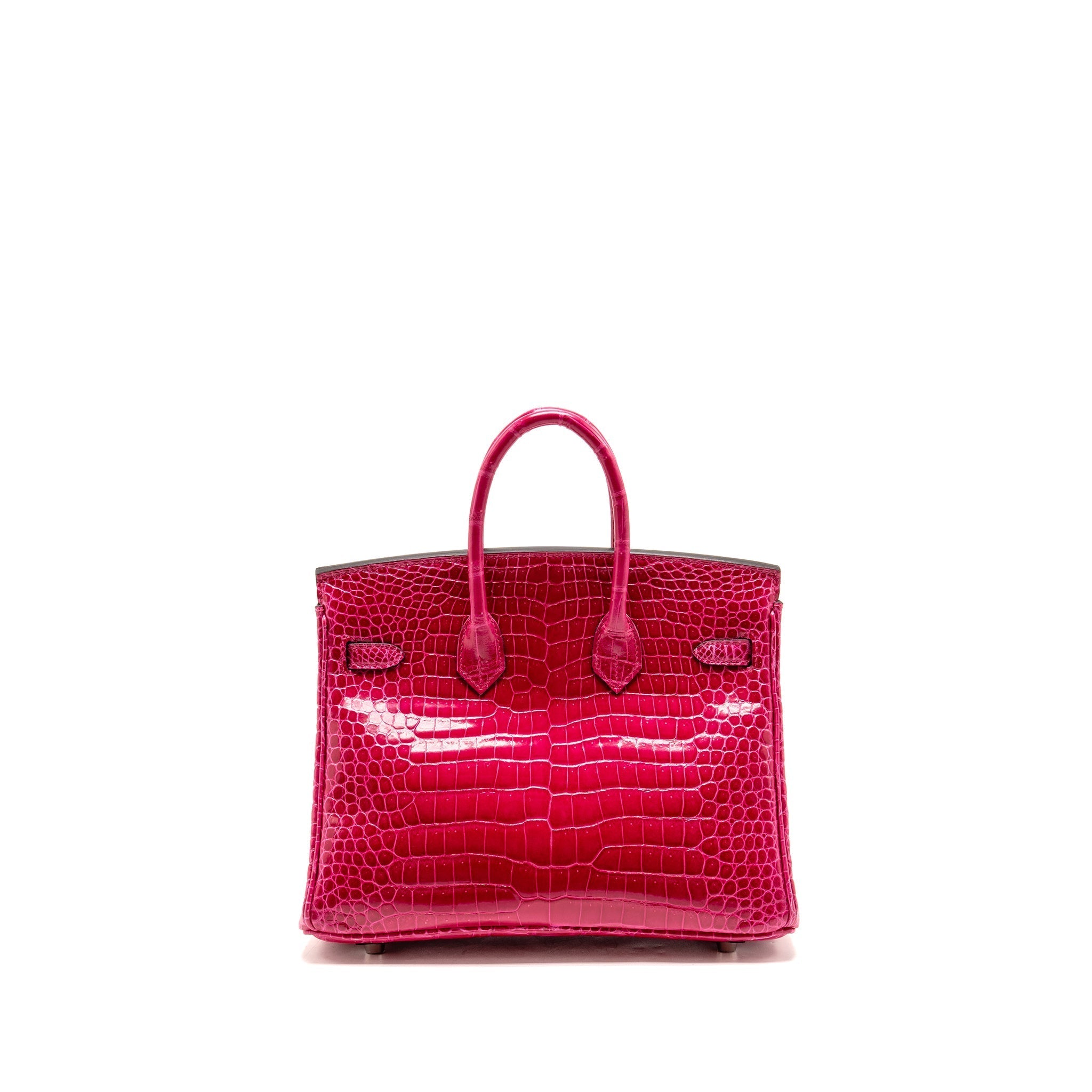 HERMES BIRKIN 25 SHINY CROCODILE POROUS ROSE MEXICO SHW