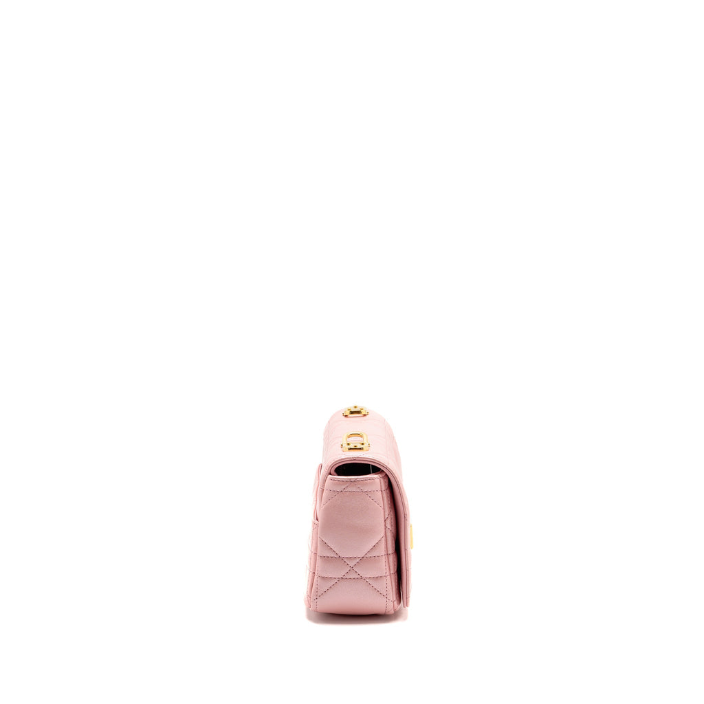 DIOR SMALL SOFT CARO BAG LAMBSKIN MELOCOTON GHW