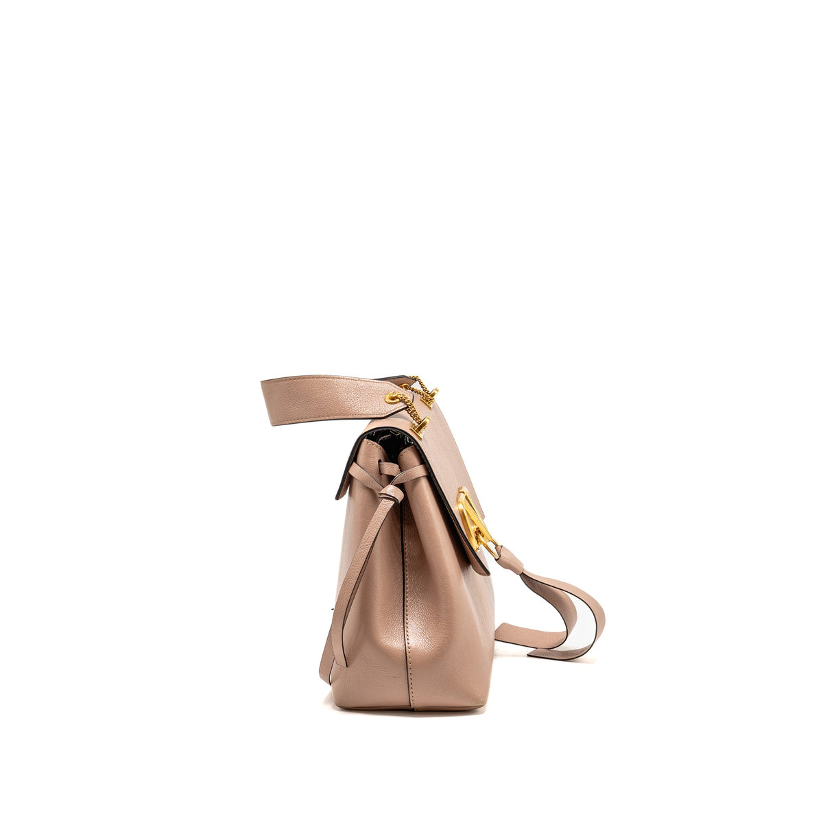 Valentino Small VRING Top Handle Bag Grained Calfskin Rose Cannelle GHW