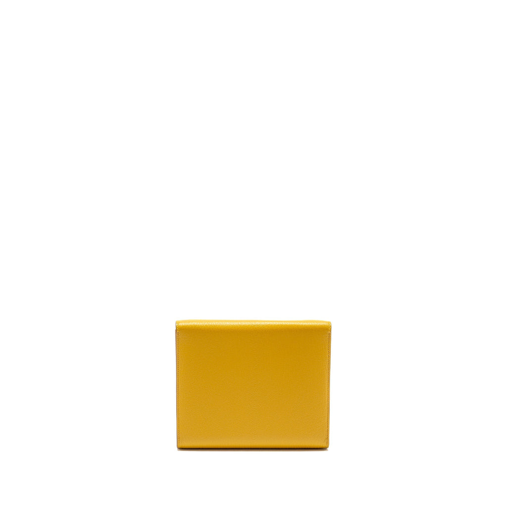 HERMES CLIC 16 WALLET CHEVRE MYSORE JAUNE AMBER SHW