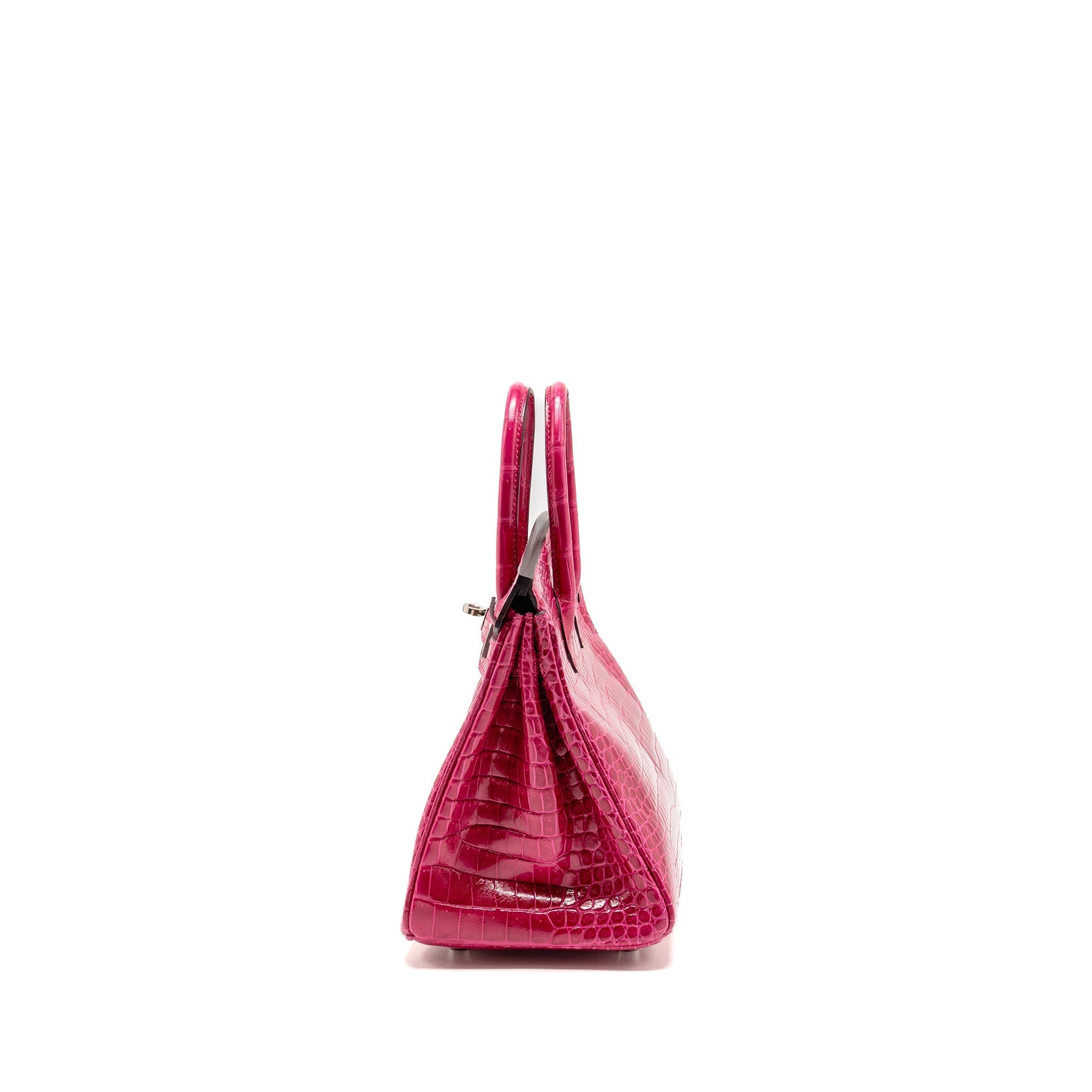 HERMES BIRKIN 25 SHINY CROCODILE POROUS ROSE MEXICO SHW