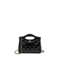 CHANEL MINI 31 CLUTCH WITH CHAIN SHINY LAMBSKIN BLACK LGHW (MICROCHIP)