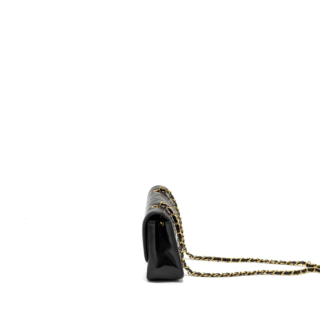 CHANEL VINTAGE SMALL DIANA FLAP BAG LAMBSKIN BLACK GHW