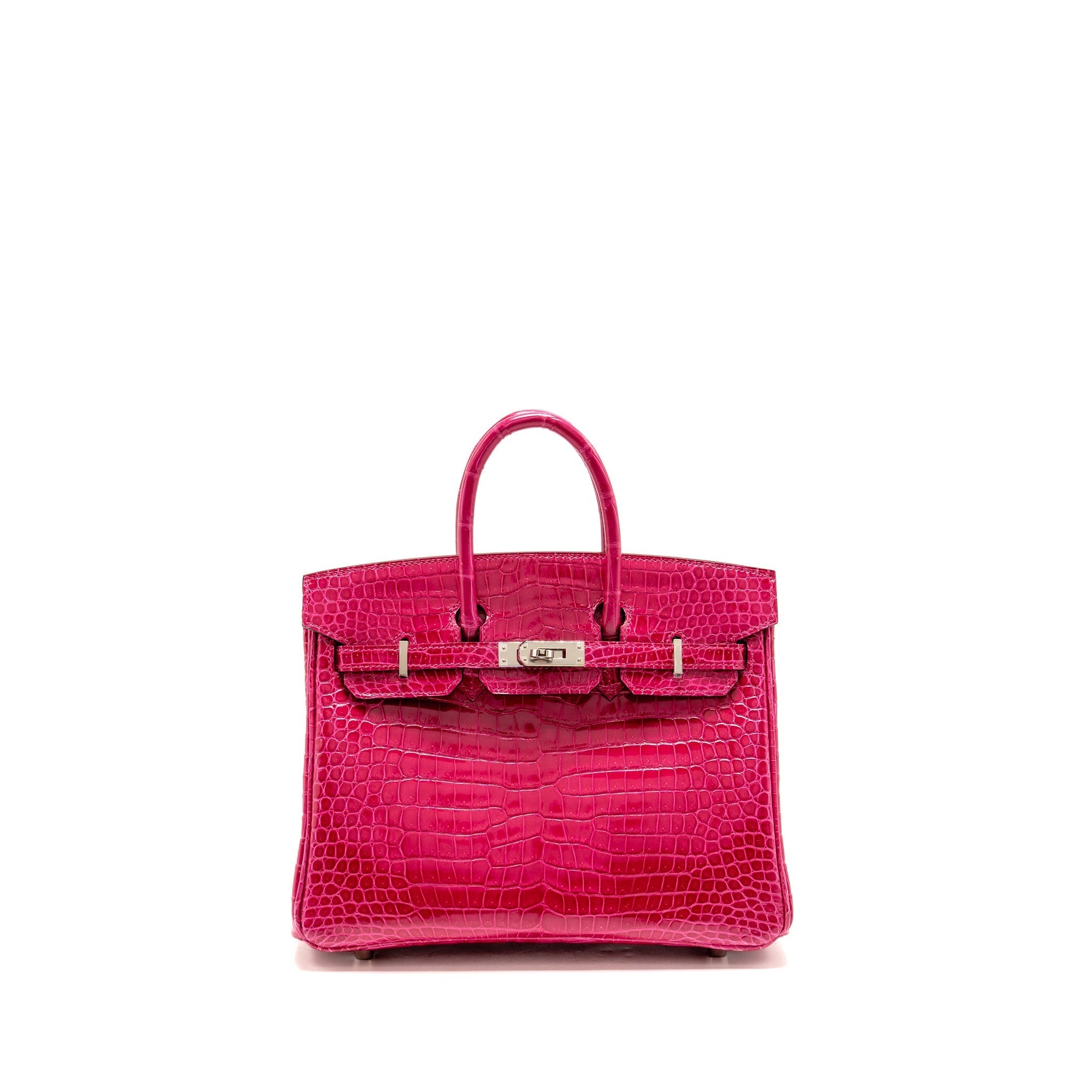 HERMES BIRKIN 25 SHINY CROCODILE POROUS ROSE MEXICO SHW