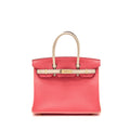 Hermes Birkin 30 special order epsom rose azalee / craie LGHW