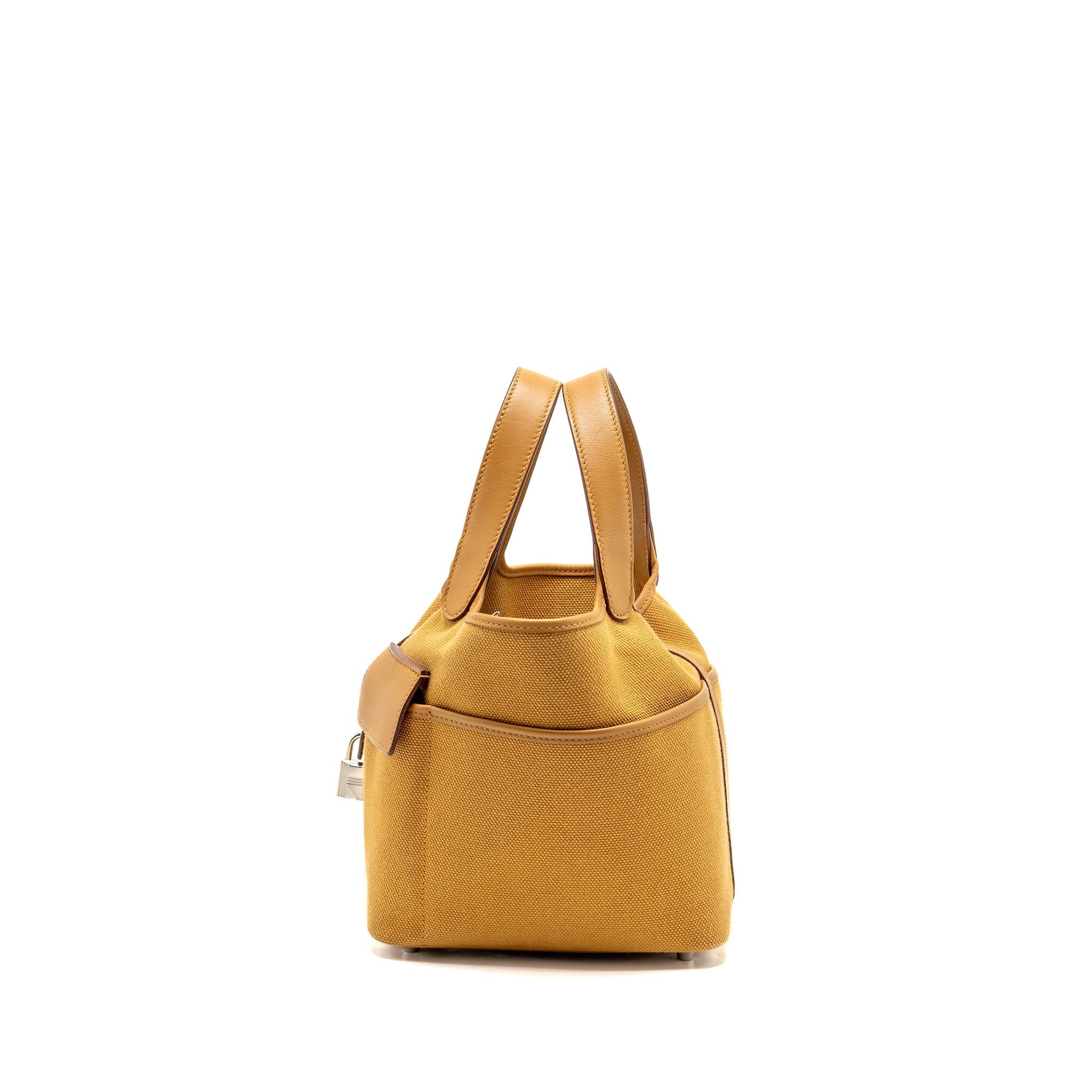 HERMES PICOTIN CARGO18 LOCK BAG SWIFT/TOILE CANVAS DESERT/SESAME SHW
