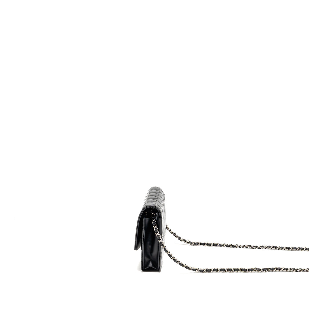 CHANEL WALLET ON CHAIN PATENT LEATHER BLACK SHW