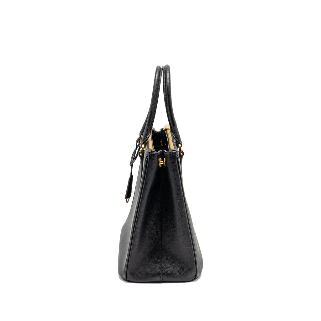 PRADA LARGE SAFFIANO TOTE BAG GALLERIA SAFFIANO LEATHER BLACK GHW