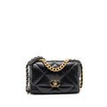 CHANEL SMALL 19 BAG GOATSKIN BLACK MULTICOLOR HARDWARE
