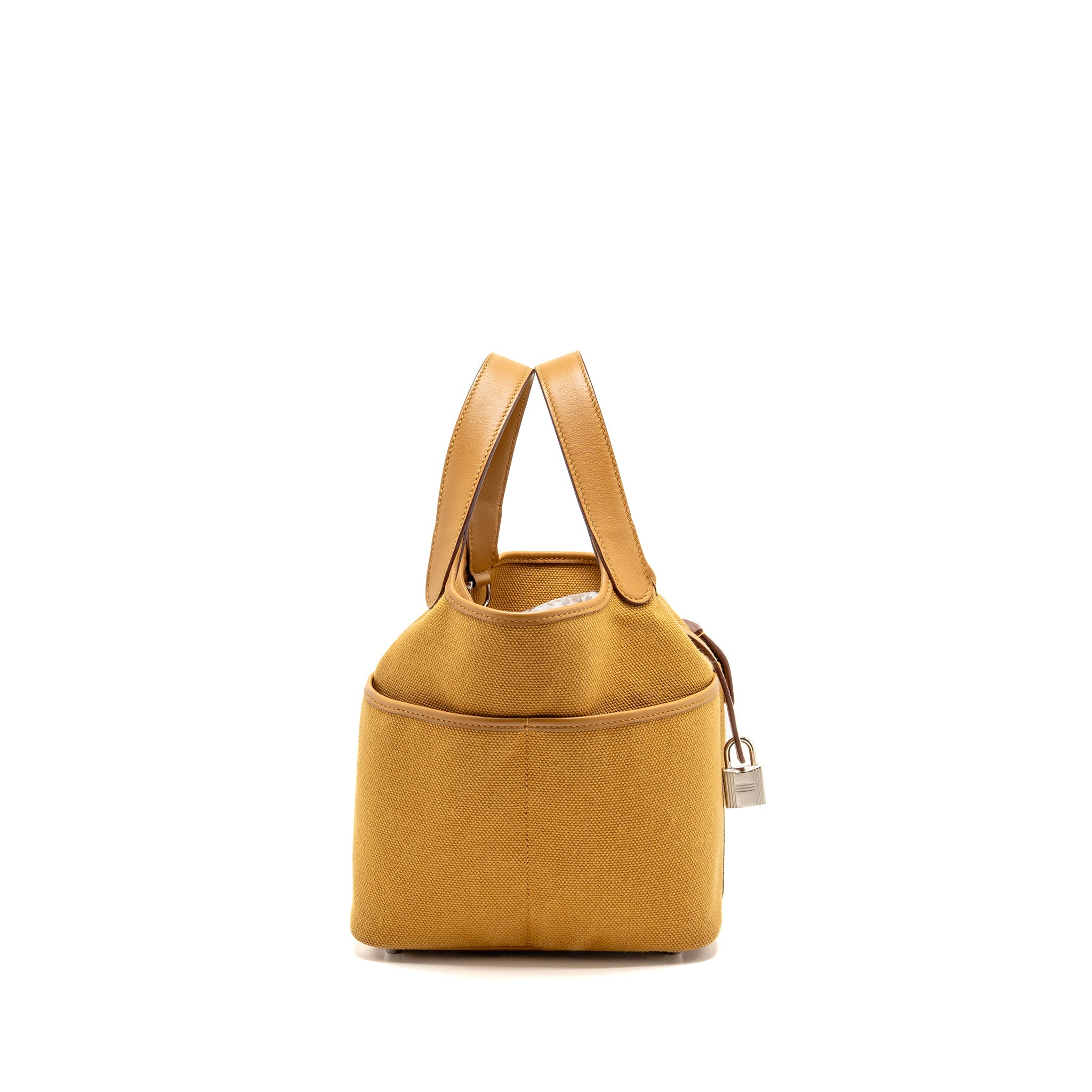 HERMES PICOTIN CARGO18 LOCK BAG SWIFT/TOILE CANVAS DESERT/SESAME SHW