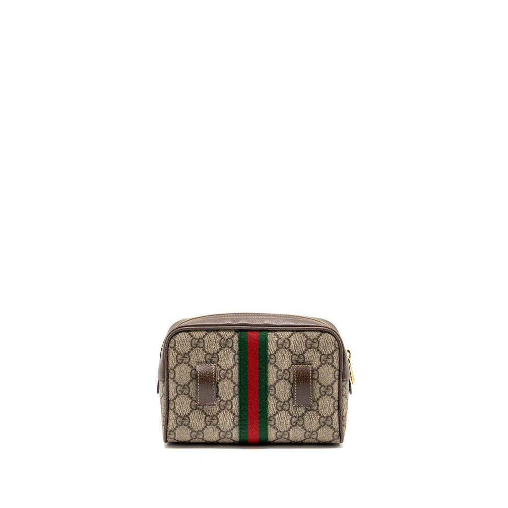 GUCCI SIZE 85 OPHIDIA SMALL BELT BAG GG SUPREME CANVAS GHW