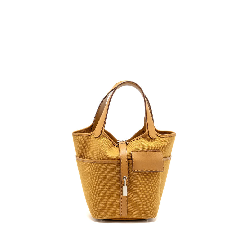 HERMES PICOTIN CARGO18 LOCK BAG SWIFT/TOILE CANVAS DESERT/SESAME SHW