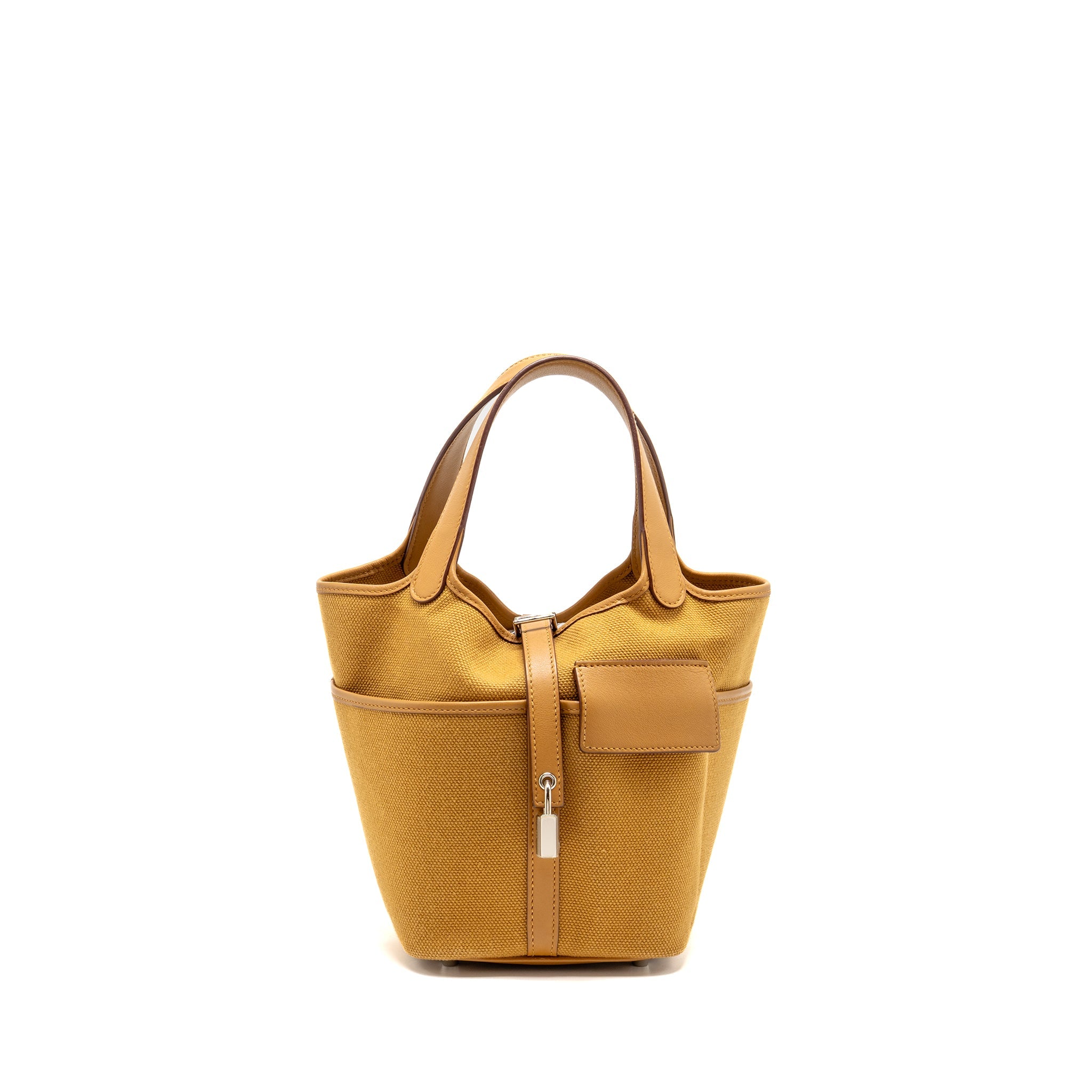 HERMES PICOTIN CARGO18 LOCK BAG SWIFT/TOILE CANVAS DESERT/SESAME SHW