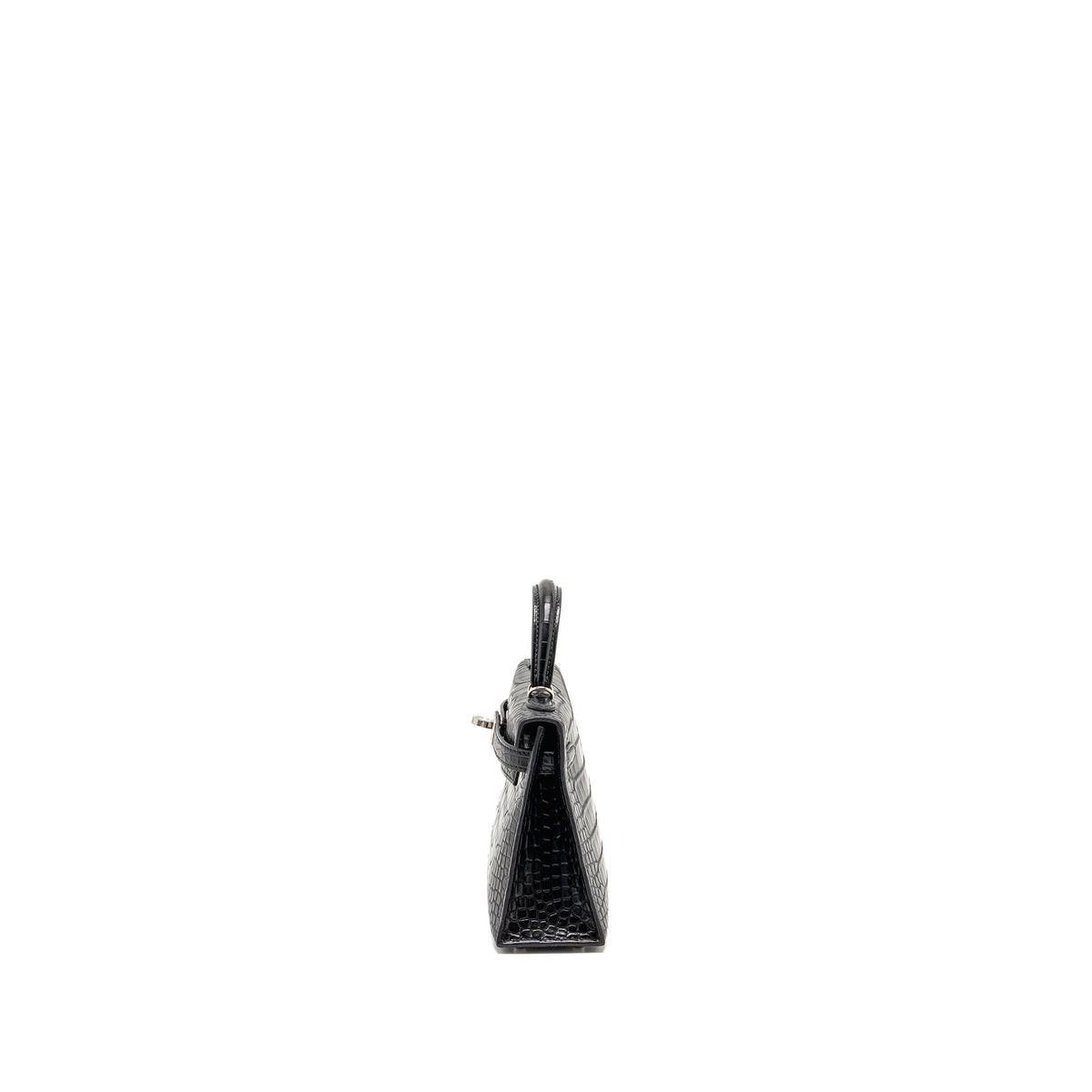 Hermes Mini Kelly II alligator misssissippiensis Matt black SHW