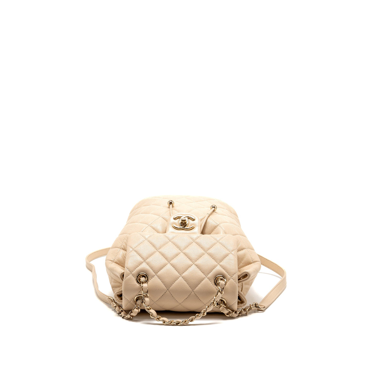Chanel Urban Spirit backpack caviar beige LGHW (microchip)