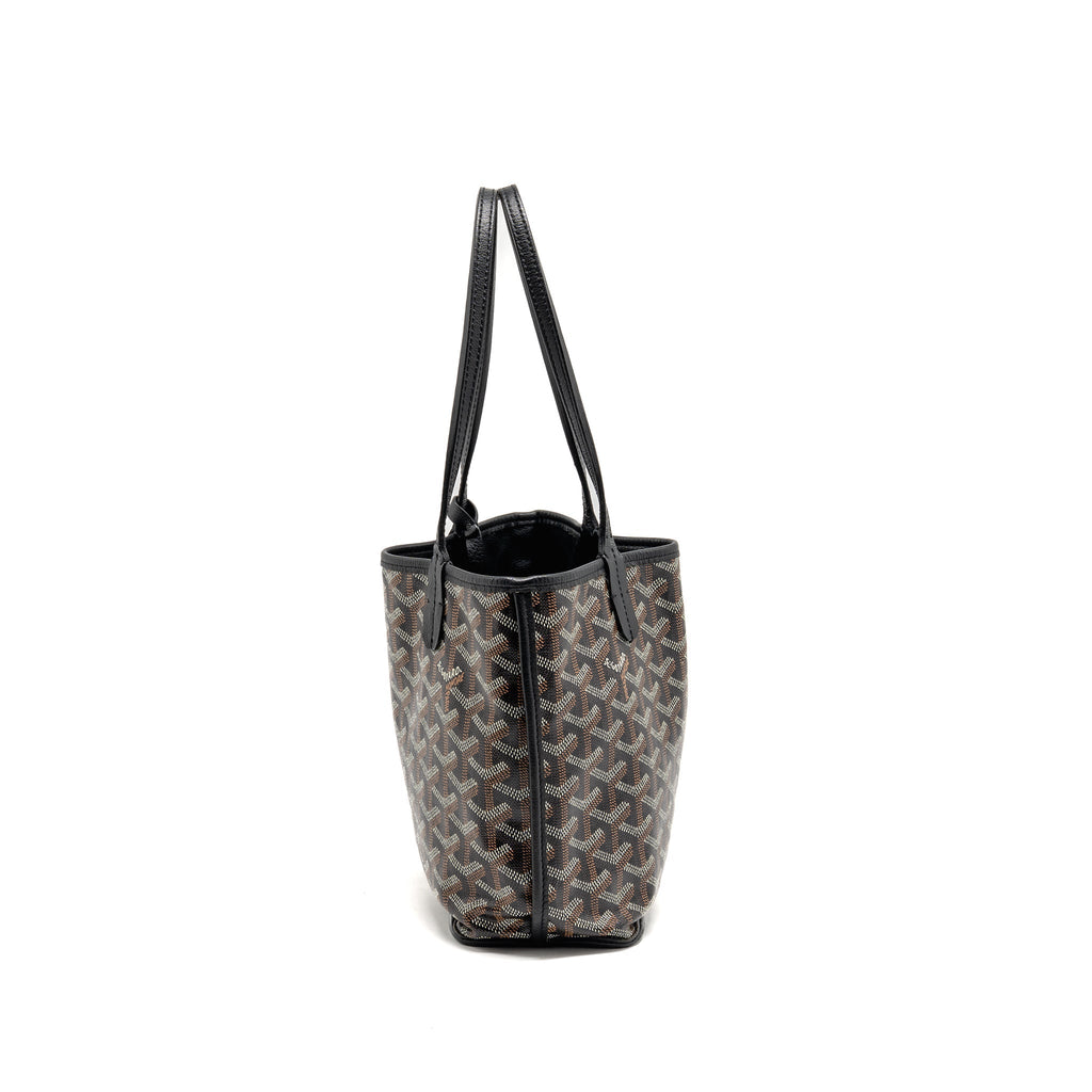 GOYARD MINI ANJOU TOTE GOYARDINE CANVAS/ CALFSKIN BLACK SHW