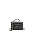 CHANEL 25P CC TOP HANDLE VANITY BAG CAVIAR BLACK LGHW (MICROCHIP)