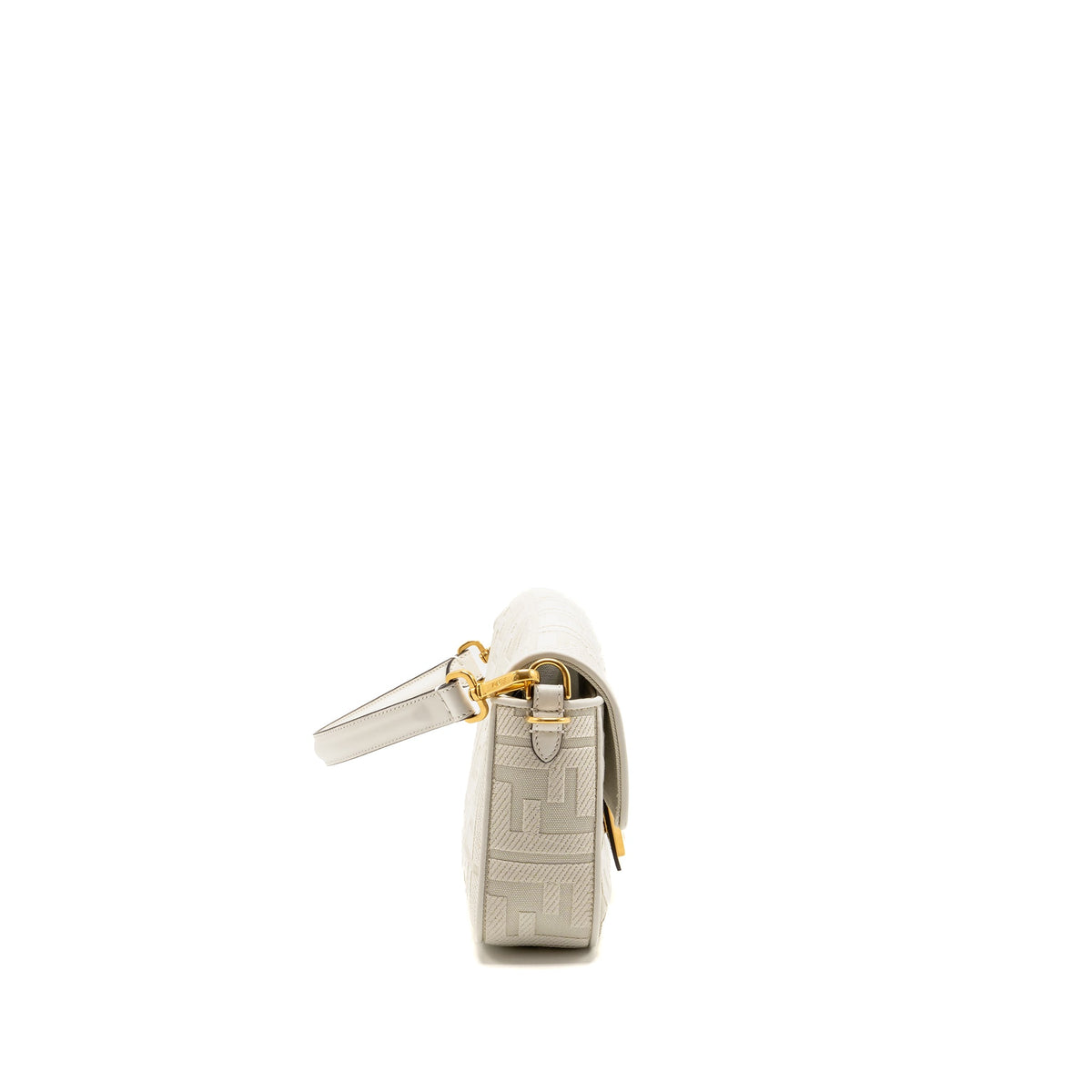 Fendi Baguette bag fabric white GHW