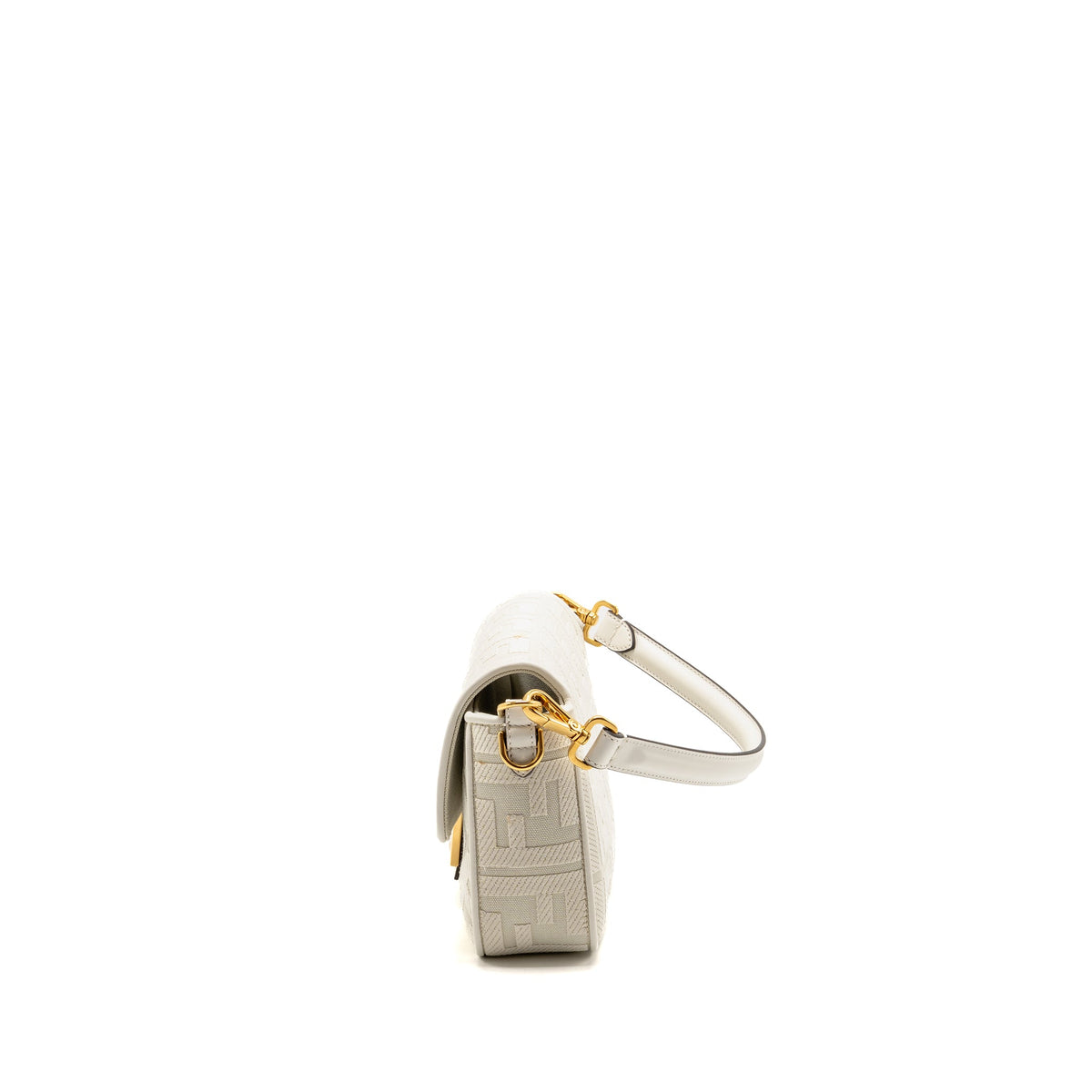 Fendi Baguette bag fabric white GHW